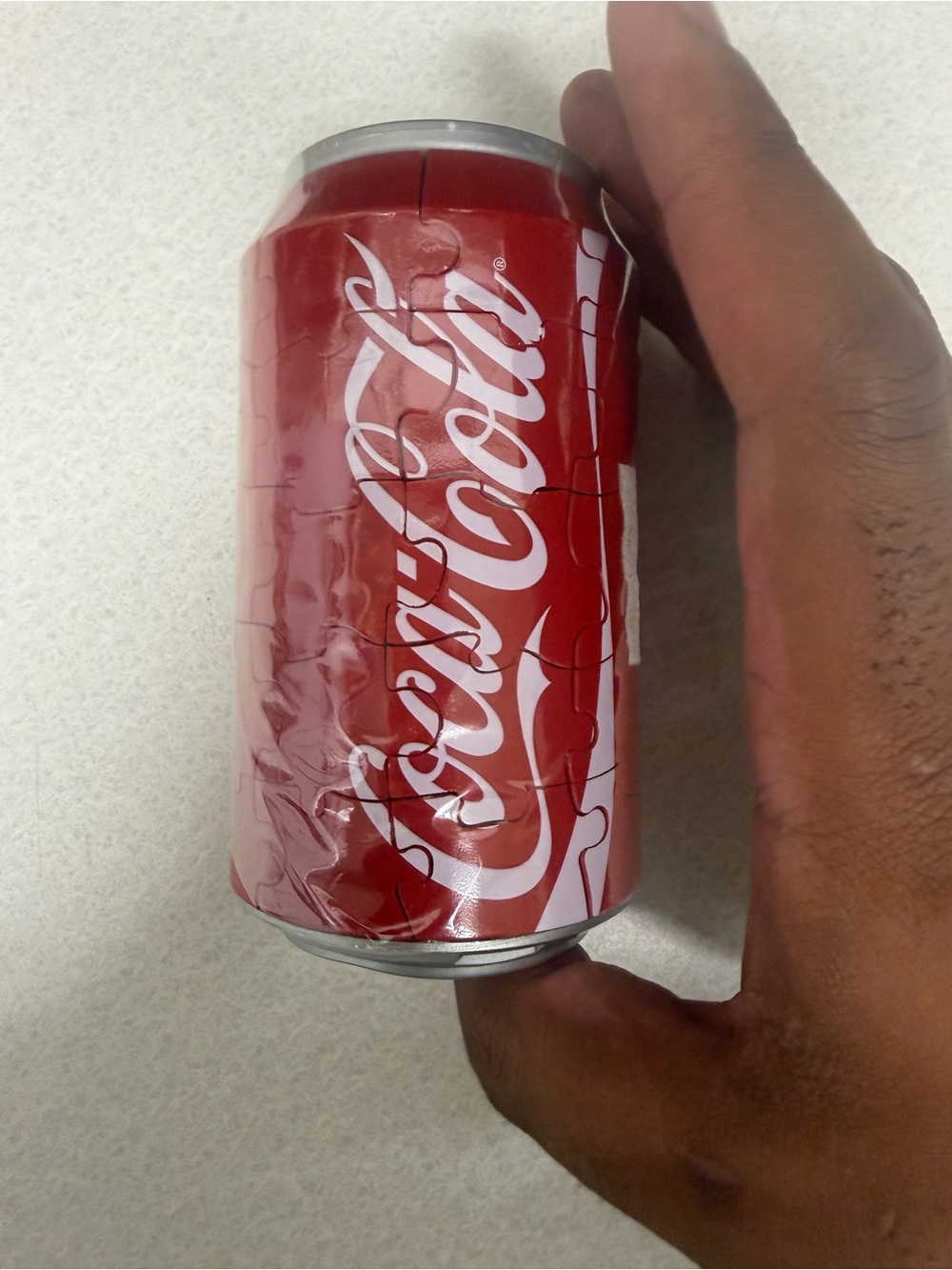 Coca-Cola Can Shaped 3D Jigsaw Puzzle Container Soda Theme Red White Silver